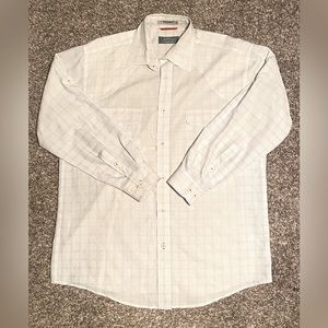 Orvis Long Sleeve Plaid Button Down Shirt White Pocket Men L